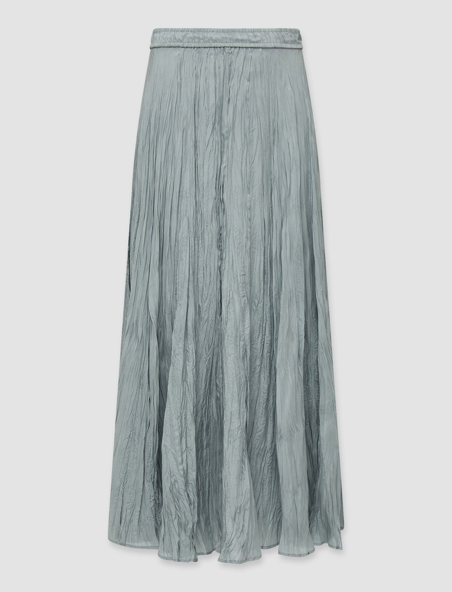 Joseph, Silk Habotai Sully Skirt – Shorter Length, in Dusty Blue